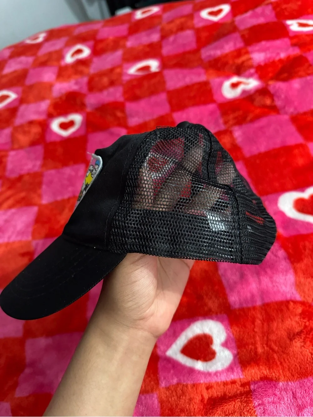 Sanrio Hello Kitty & Friends Black and Pink Mesh Hat